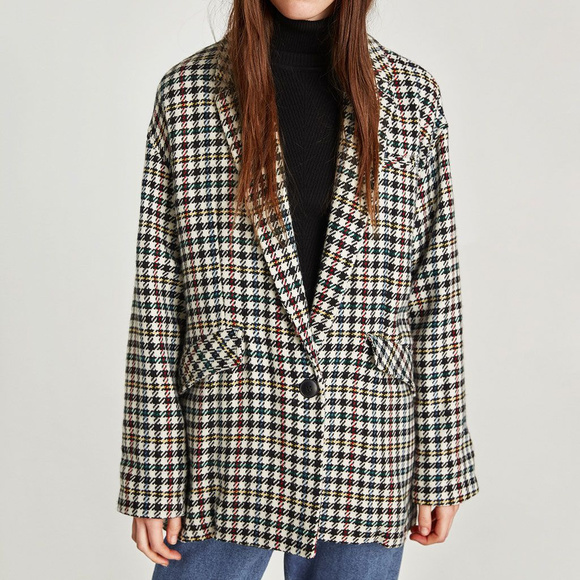 check jacket zara